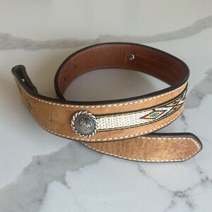 Ariat‎ Leather western Aztec braided Concho A1303444 kids belt size 18